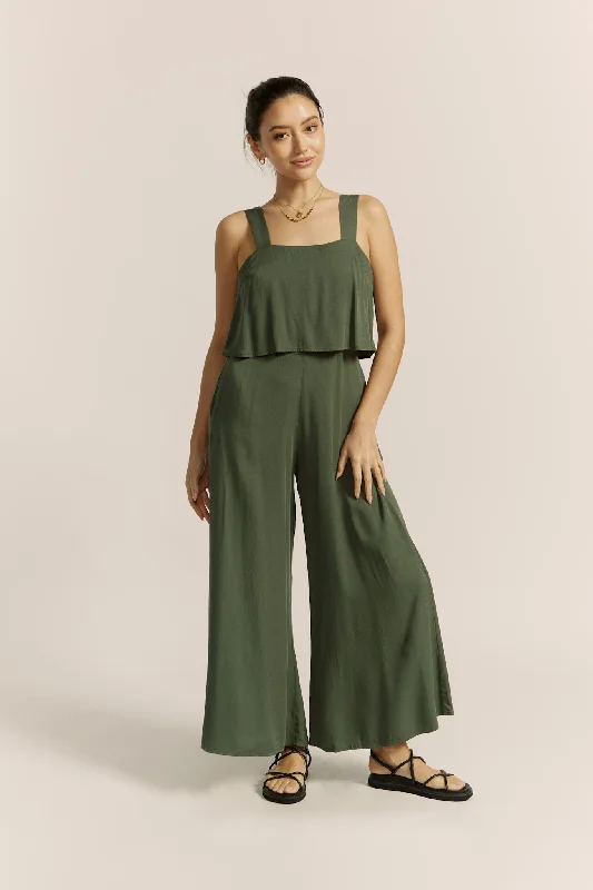 Adele Khaki Green Jumpsuit