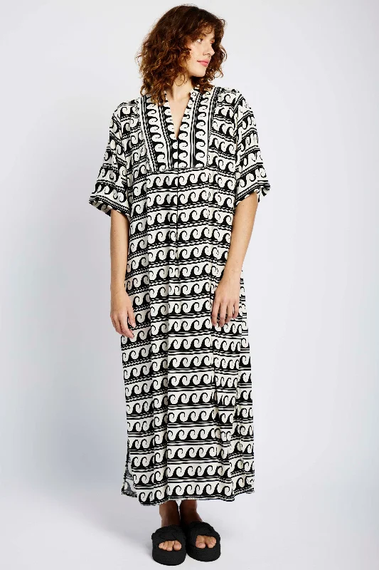 The Tunic Bib Front Maxi Dress