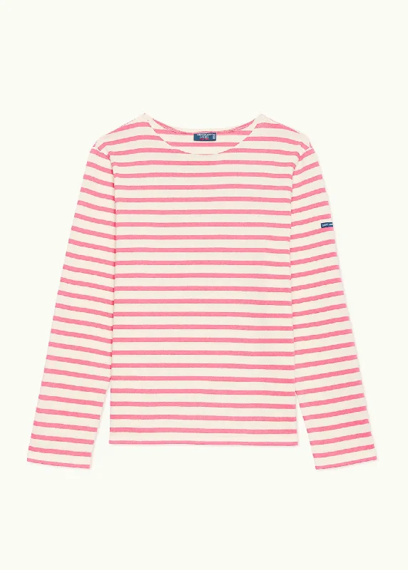 MERIDIEN MODERNE - Original Breton Shirt | Heavyweight Cotton | Men Fit (IVORY / PINK)