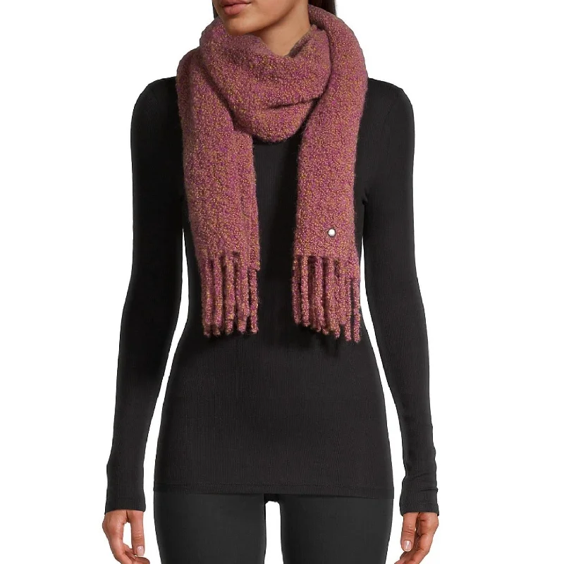 Sloane Boucle Scarf In Deep Violet Melange