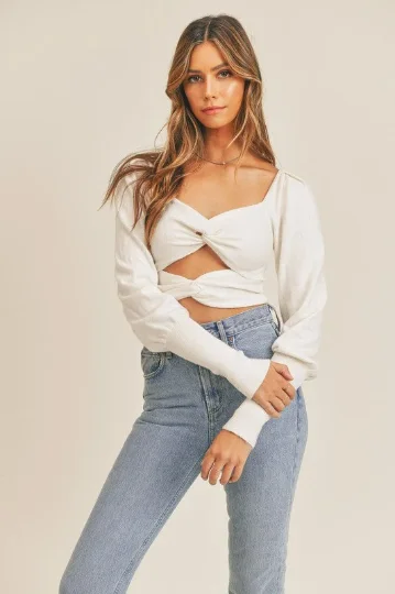 Kenzi Twist Cutout Long Sleeve Top