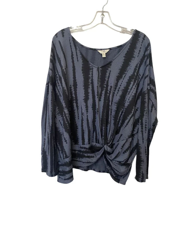 Top Long Sleeve By Terra & Sky In Blue, Size: 2x